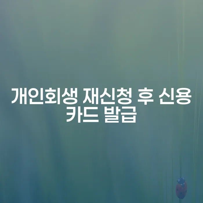 개인회생 재신청 후 신용카드 발급, 가능한가요?